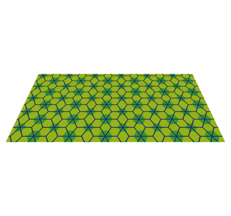 Dywan winylowy wzór geometryczny zielony heksagon - TenStickers