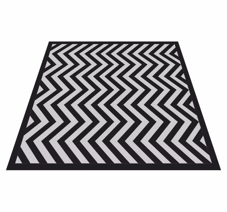 Dywan winylowy wzór geometryczny w czarno-szary zygzak - TenStickers