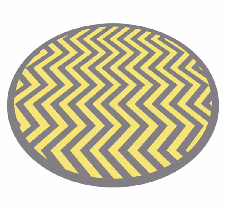 Dywan winylowy wzór geometryczny w szaro-żółte zygzaki - TenStickers