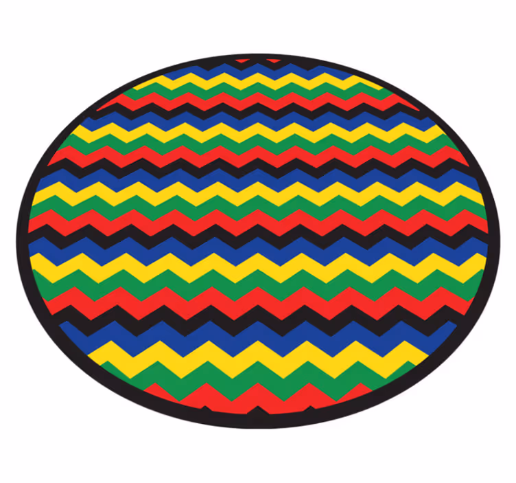 Dywan winylowy wzór geometryczny kolorowe zygzaki - TenStickers