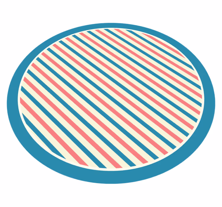 Dywan winylowy w paski w okrągły wzór diagonalny - TenStickers