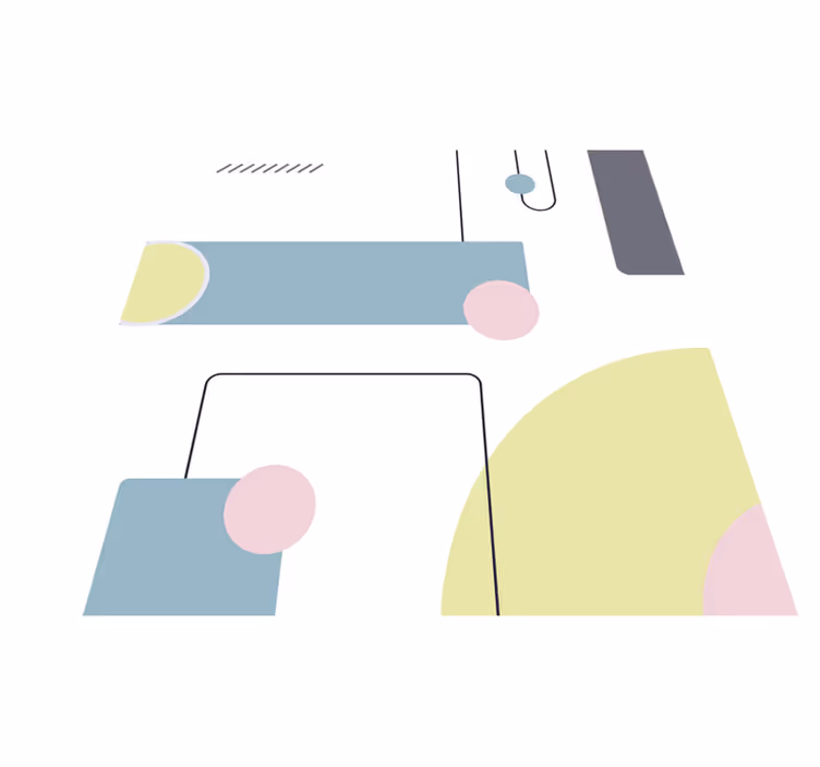 Minimalistyczny dywan winylowy formy w pastelach - TenStickers