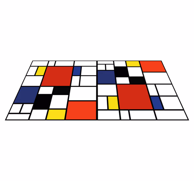 Nowoczesny dywan winylowy wzór bloków kolorów - TenStickers