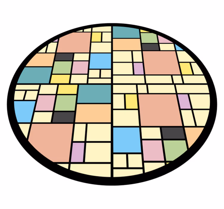 Dywan winylowy wzór geometryczny kolorowy blokowy wzór - TenStickers