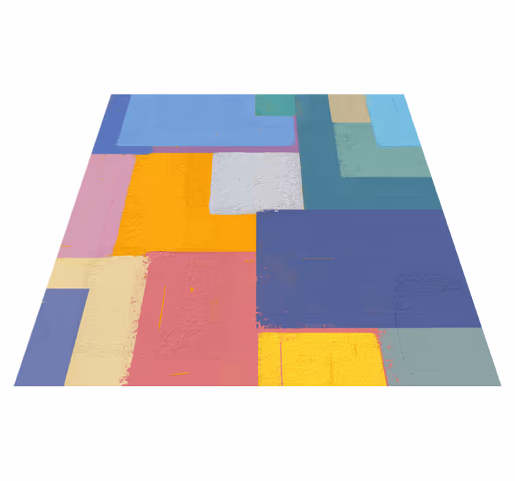 Dywan winylowy wzór geometryczny żywe abstrakcyjne sześciany - TenStickers