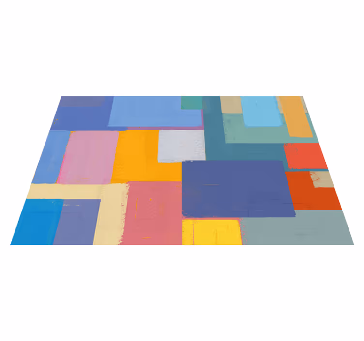Dywan winylowy wzór geometryczny żywy układ bloków - TenStickers