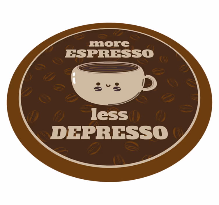 Dywan winylowy napisy więcej espresso mniej - TenStickers