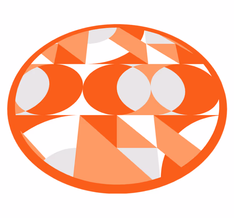 Dywan winylowy wzór geometryczny pomarańczowe wzory retro - TenStickers