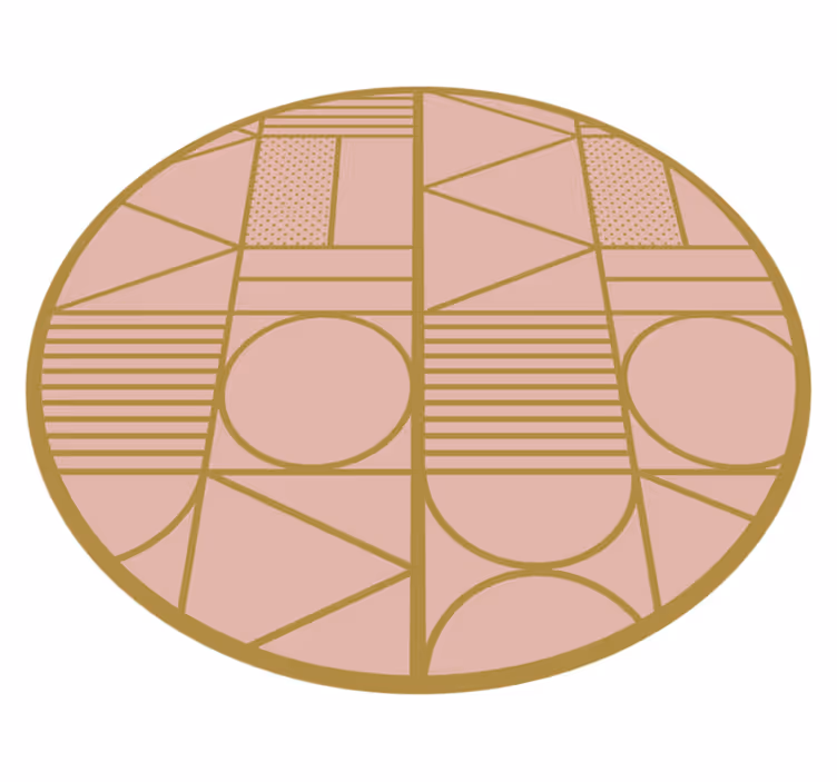 Dywan winylowy wzór geometryczny różowy motyw - TenStickers
