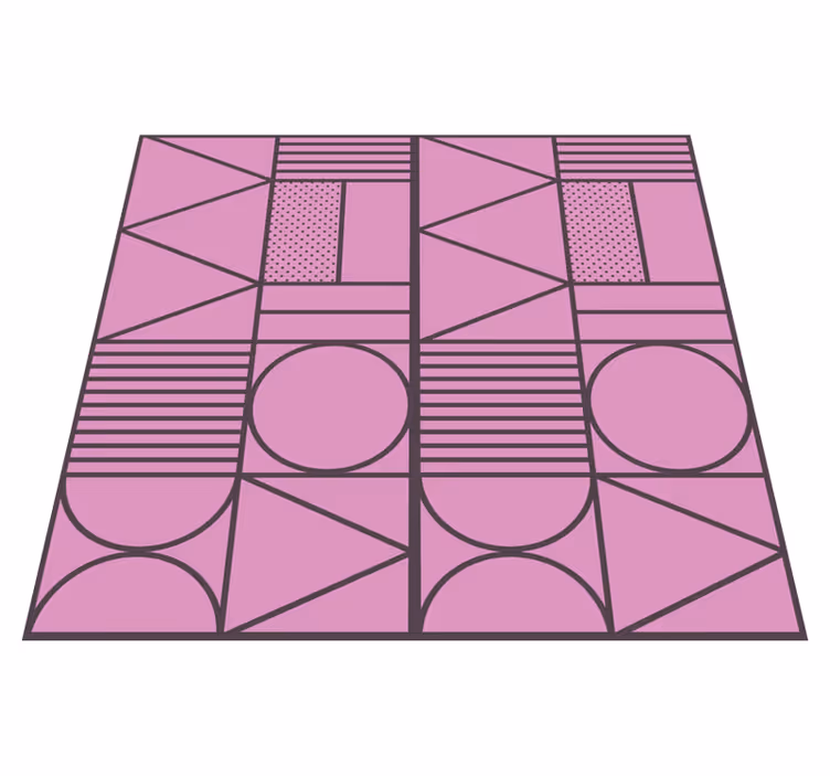 Dywan winylowy wzór geometryczny motyw różowych kształtów - TenStickers