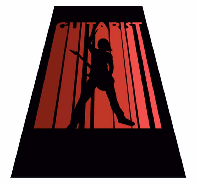 Dywan winylowy tekstura sylwetka gitarzysty - TenStickers