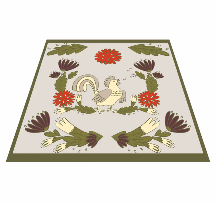 Dywan winylowy zwierzęta folklorystyczny kogut - TenStickers