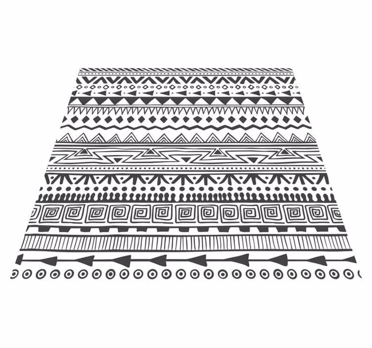 Dywan winylowy etniczny biało-czarny design - TenStickers