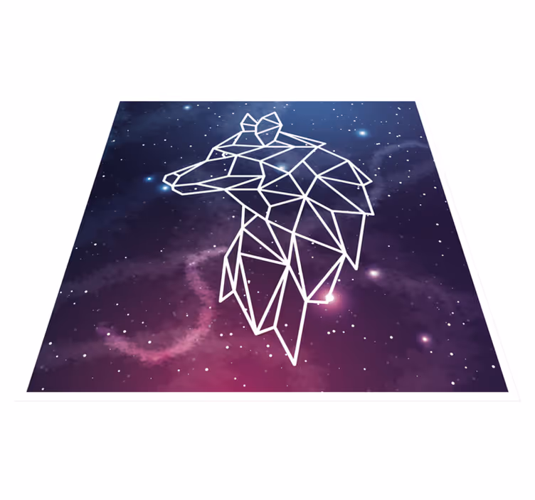 Dywan winylowy wzór zwierzęcy sylwetka geometrycznego misia - TenStickers