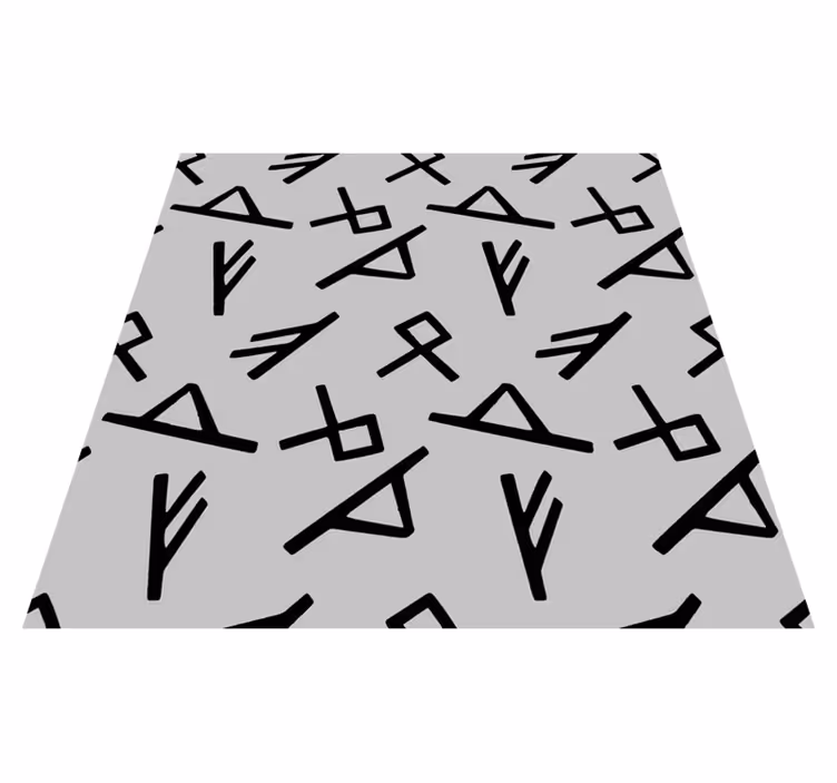 Dywan winylowy wzór geometryczny stylowe czarne kształty - TenStickers