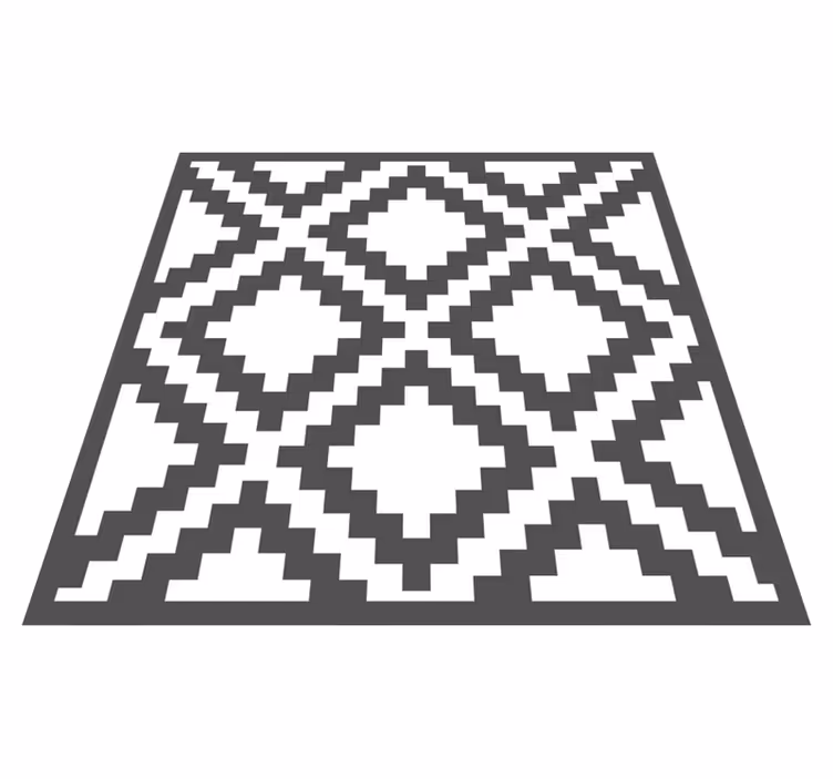 Dywan winylowy wzór geometryczny motyw czarnego diamentu - TenStickers