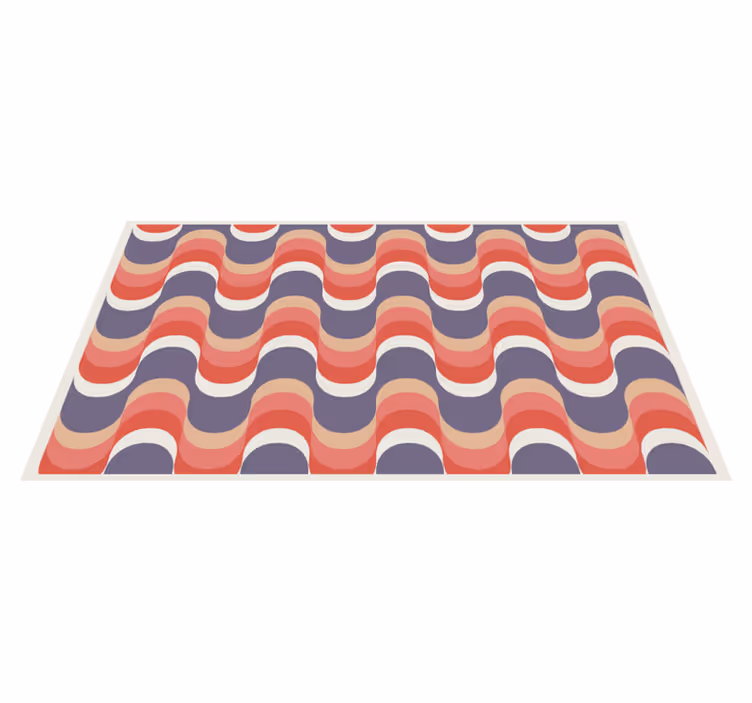 Dywan winylowy wzór geometryczny paleta falistych kolorów - TenStickers