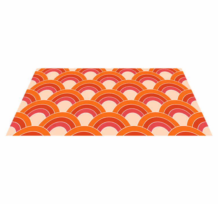 Dywan winylowy wzór geometryczny kolorowe wzory łukowe - TenStickers