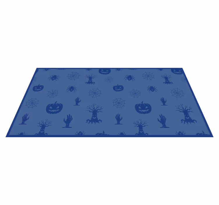 Dywan winylowy na halloween niebieski, upiorny motyw - TenStickers