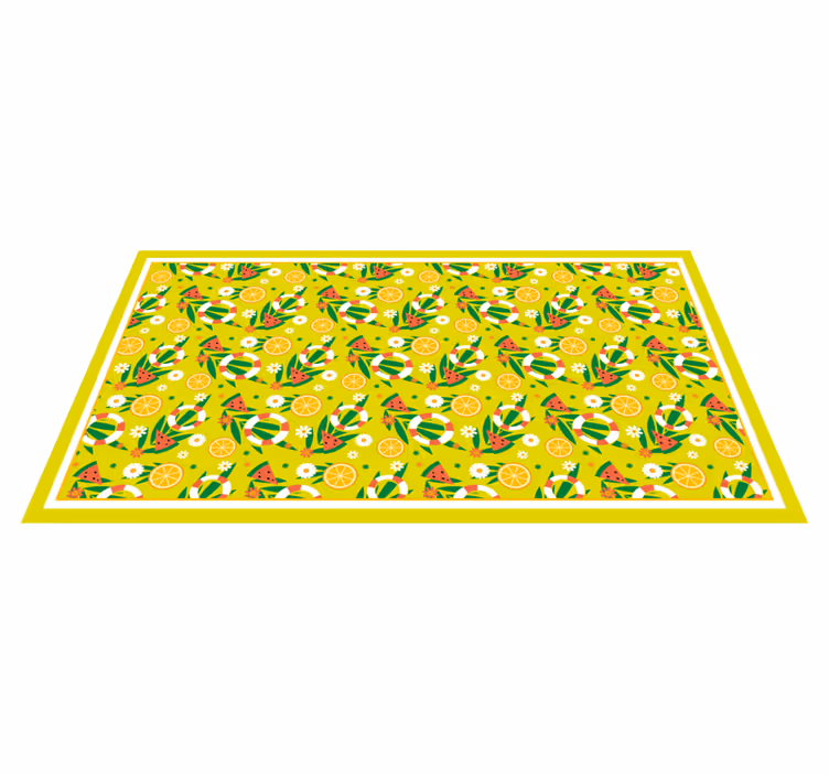 Dywan winylowy z mozaiką jasne wzory cytrusowe - TenStickers