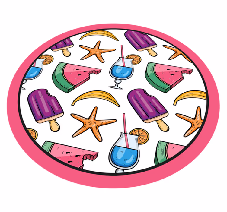 Dziecięcy dywan winylowy kolorowe letnie smakołyki - TenStickers