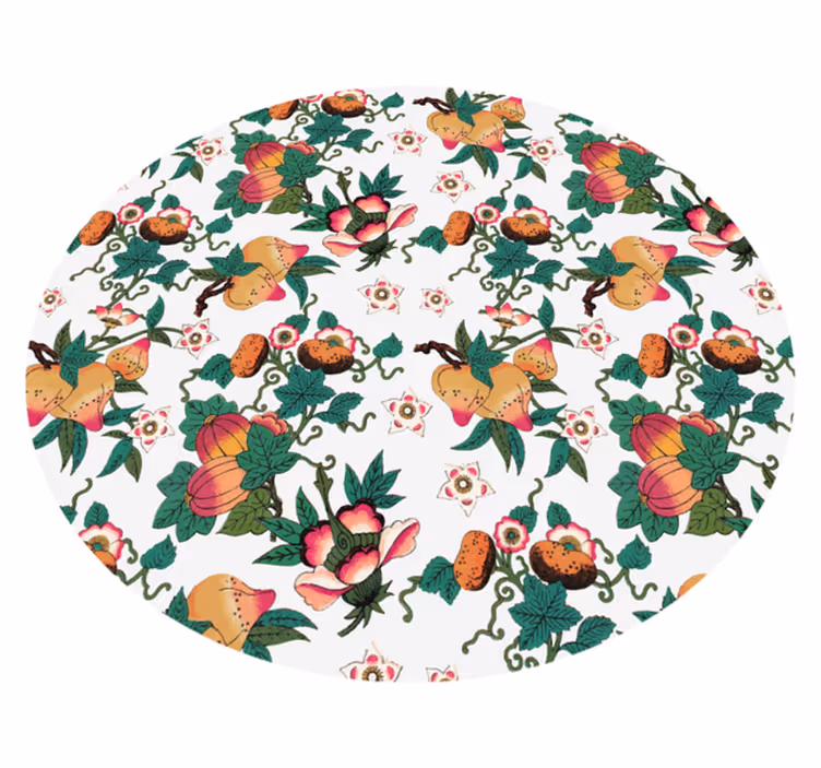 Dywan winylowy w kwiaty i rośliny botaniczny wzór kwiatowy - TenStickers