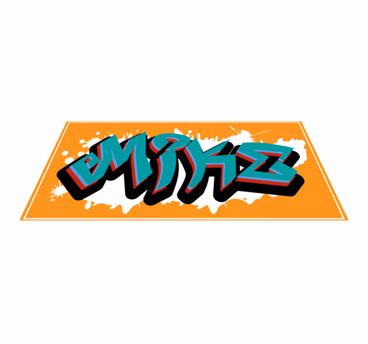 Dywan winylowy z imieniem Graffiti króla dzikiego stylu - TenStickers
