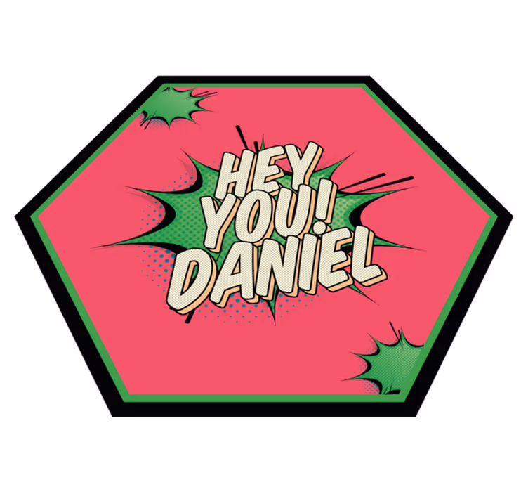 Dywan winylowy z imieniem powitanie w stylu komiksowym - TenStickers