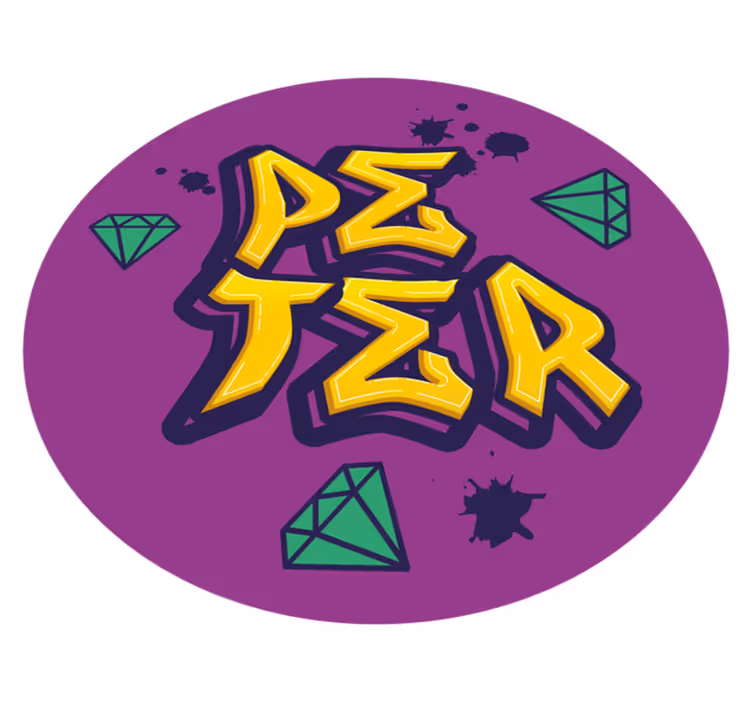 Dywan winylowy z imieniem arte i diamenty - TenStickers