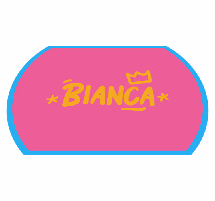 Dywan winylowy z imieniem w niebieskiej ramce - TenStickers