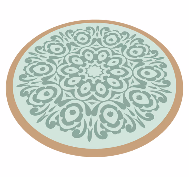 Dywan winylowy z mandalą okrągły układ botaniczny - TenStickers