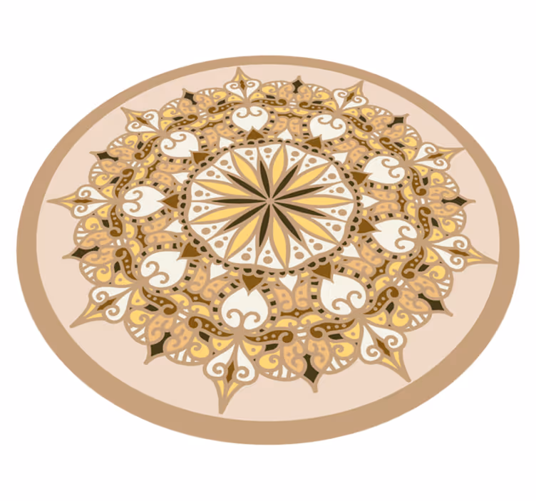 Dywan winylowy z mandalą elegancka złota mandala - TenStickers