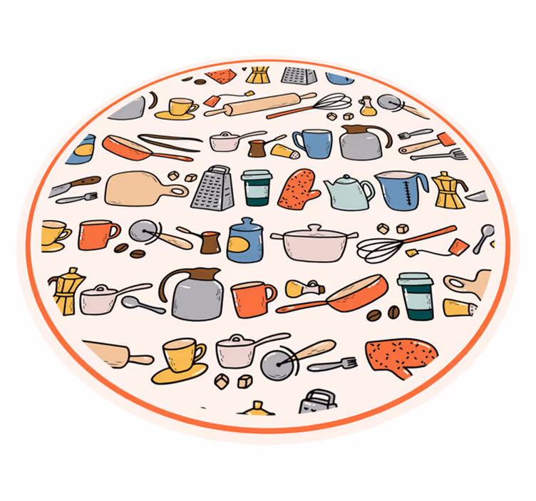 Dywan winylowy do kuchni kolekcja przyborów kuchennych - TenStickers
