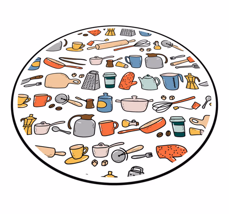 Dywan winylowy do kuchni kolekcja narzędzi kulinarnych - TenStickers