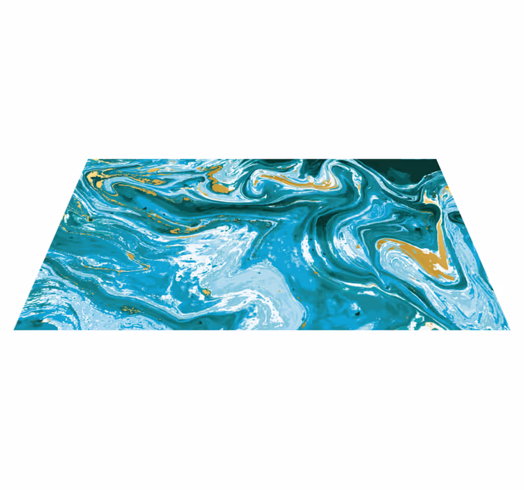 Dywan winylowy marmurowy wirująca aqua elegancja - TenStickers