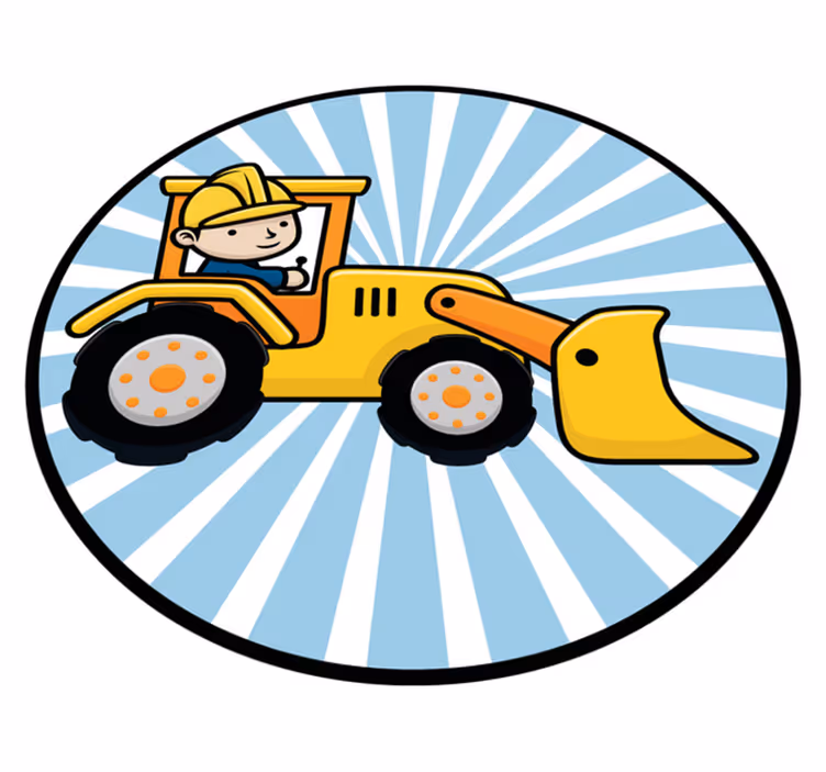 Dywan winylowy dla dziecka zabawny pojazd budowlany - TenStickers