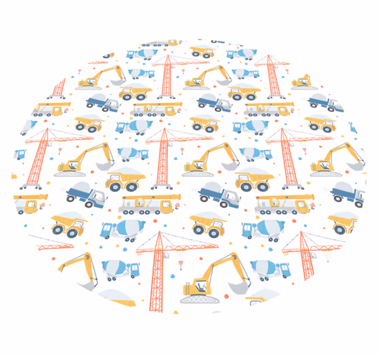 Dywan winylowy dla dziecka pojazdy budowlane - TenStickers