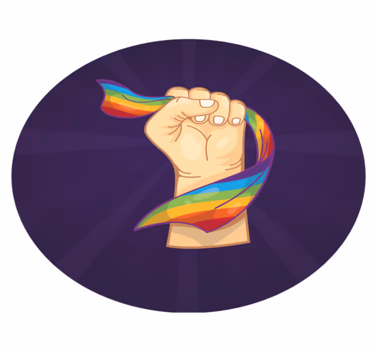 Dywan winylowy dla nastolatków dumna tęczowa pięść - TenStickers