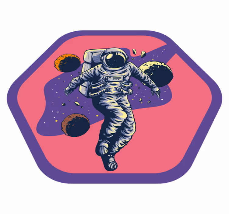 Dywan winylowy w gwiazdki podróż odkrywcy kosmosu - TenStickers