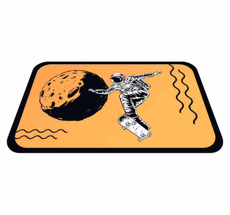 Dziecięcy dywan winylowy astronauta jeżdżący na deskorolce - TenStickers