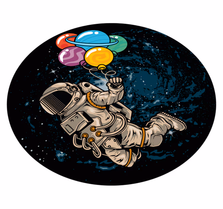 Dziecięcy dywan winylowy astronauta z balonami - TenStickers