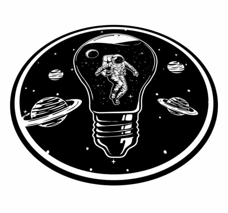 Dywan winylowy w gwiazdki kosmonauta w żarówce - TenStickers
