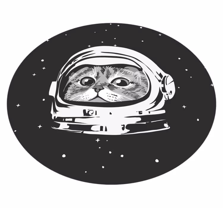 Dywan winylowy do sypialni Słodki kot z hełmem astronauty - TenStickers