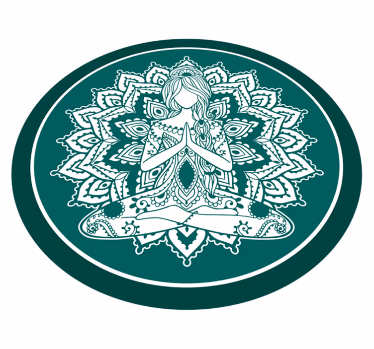 Dywan winylowy z mandalą medytacyjna zielona sztuka - TenStickers