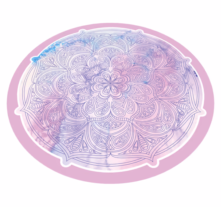 Dywan winylowy z mandalą pastelowy różowy kwiatowy - TenStickers
