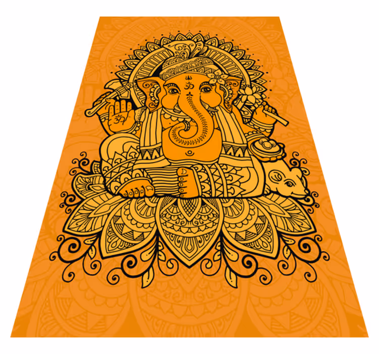 Dywan winylowy z mandalą Mandala z ganesha w centrum - TenStickers