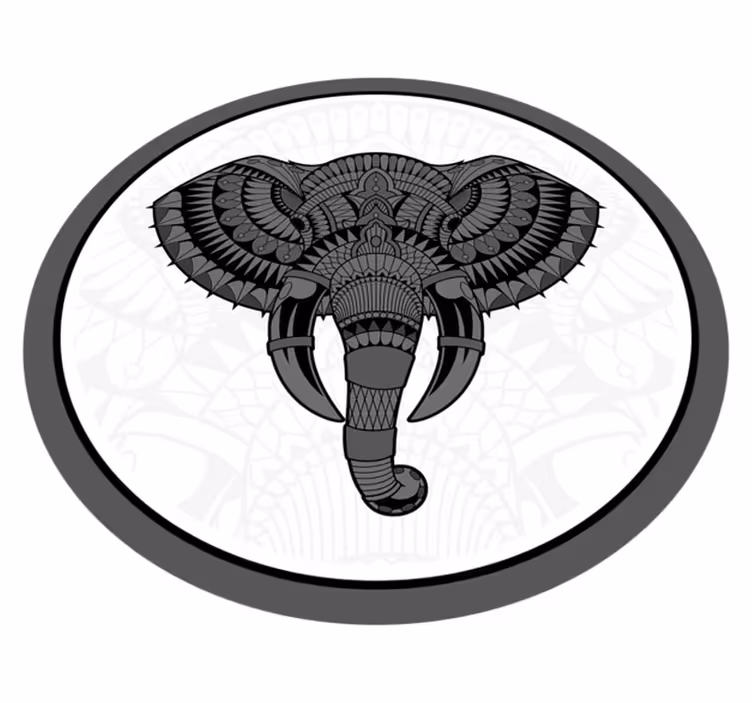 Dywan winylowy zwierzęta mandala słonia szarego - TenStickers