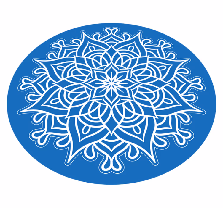 Dywan winylowy z mandalą skomplikowana niebieska kompozycja - TenStickers