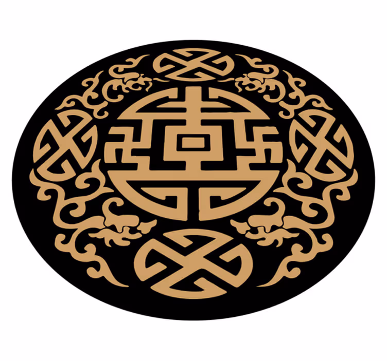 Dywan winylowy z mandalą Solidny wzór mandali zen - TenStickers