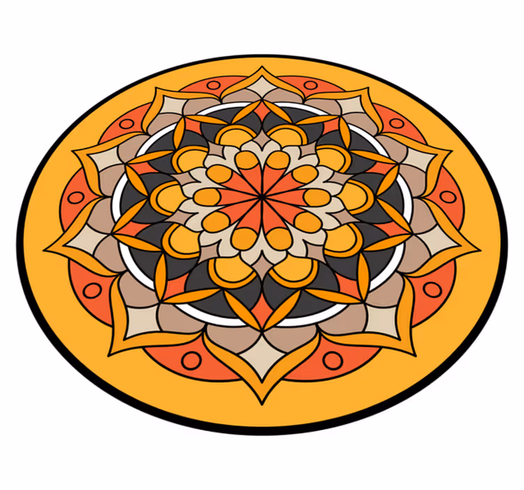 Okrągły dywan winylowy żywy element mandali - TenStickers